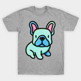 Green Kawaii Style Frenchie Puppy T-Shirt